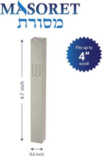 Aluminum Mezuzah Case - Silver Matte Tone Modern Design 4" 10cm Hebrew Parchment Scroll Case