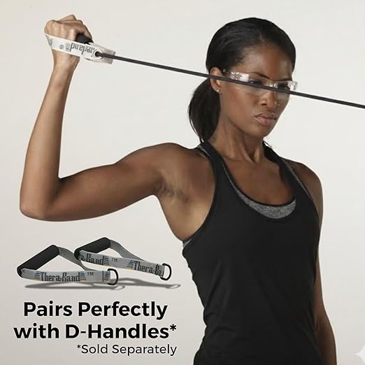 THERABAND Latex Resistance Tubing, Black, Special Heavy, Level 5, 25 ft Roll, Professional Grade for Upper and Lower Body Workouts, Cut-to-Length, Color-Coded Resistance Levels