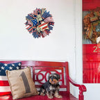 250th Anniversary Patriotic Wreath for Front Door, 20 Inch Red White Blue Wreath 4th of July Wreaths Memorial Day Decor Independence Day Decoration for Home Farmhouse Holiday (Star)