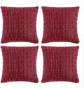 Fancy Homi 4 Packs Decorative Throw Pillow Covers for Living Room Couch Bed, Modern Farmhouse Boho Home Décor Accent Cushion Case, 24" x 24", Burgundy