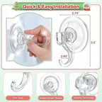 VIS'V Wreath Hanger, Large Suction Cup Wreath Hooks, Heavy Duty, 22 LB Capacity, Removable and Reusable, Clear, 8 Pcs