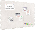 Foldable Decorative Scalloped Felt Bulletin Board 24 * 16 Inches for Wall, Alternative Photo Board Self-Adhesive Vision Board Decorative Pin Board for Wall (Light Camel)