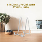 Plate Holder Easel Display Stand - 6 inch Metal Plate Stands for Display - Tabletop Picture Stand - Silver Iron Easels for Display Pictures | Photo Frames | Book | Decorative Plates | Plaque - 2 Pack