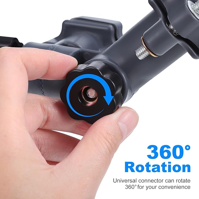 PartyKindom Adjustable Beach Chair Umbrella Clamp with 360 Degree Rotation - Portable Stand for Fishing Rod Holder - Durable Metal Umbrella Mount for Chair with Anti Pressure Design