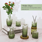 36Pcs Bud Vases Set Small Vintage Glass Bottles Bud Vases in Bulk Multiple Shape Cute Glass Vases for Rustic Wedding Centerpieces Table Decorations and Home Decor(Green)
