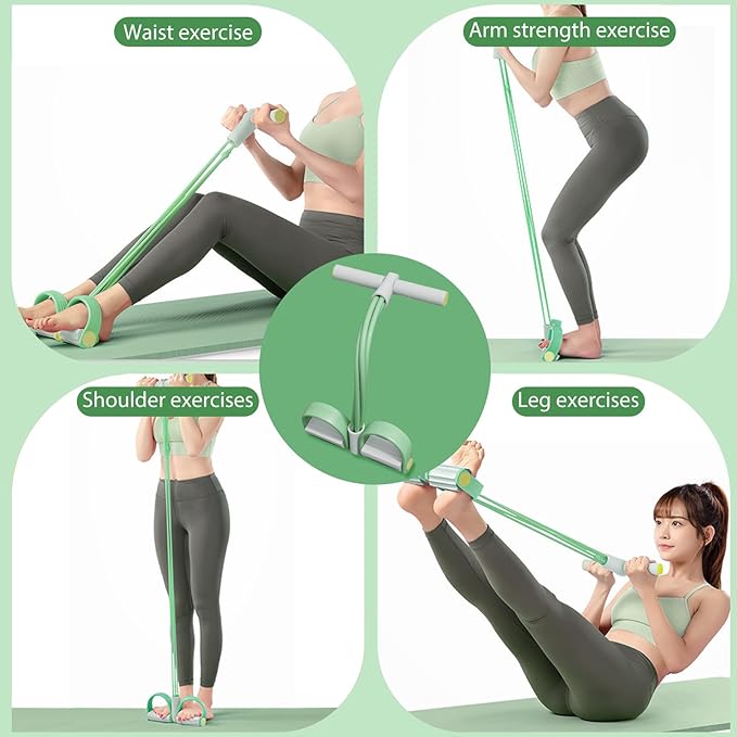 Foot Pedal Resistance Band,6-Tube Pedal Puller Resistance Rope,Yoga Elastic Exercise Bands, for Women Jump Fitness, Abdomen/Arm Weight/Waist/Leg Stretching Slimming Training