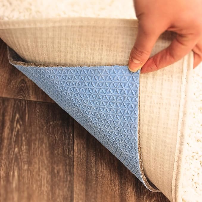 KOECKRITZ RugLock 12' Round Rug Pad – Non-Slip Felt & Rubber Dual Surface Rug Gripper, 0.345" Thick Cushion, Strong Grip Floor Protection, Safe for All Floors