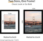 11x14 Picture Frame 3 Pack - Black Poster Frame Display Pictures 8x10 with Mat or 11 x 14 Without Mat for Wall Hanging Horizontal and Vertical