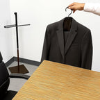 Proman Products VL17241 Kumo Freestanding Metal Valet Stand Organizer with Removable Hanger, Trouser Bar, Black, 11.5" W x 11.5" D x 41" H