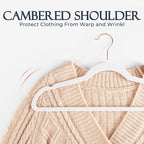 HOUSE DAY White Velvet Hangers 60 Pack, Premium Non-Slip Felt Clothes, Sturdy Heavy Duty Coat, Durable Hangers for Suits, Space Saving with No Hanger Mark, 360° Swivel Rotating Rose Gold Hook