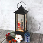 Wondise Christmas Lighted Musical Snow Globe Decorations with Timer, USB Powered and Battery Operated Spinning Water and Swirling Glitter (Santa)