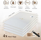 GENIE SPACE XXL Vacuum Storage Bags for Clothes, Bedding and Wardrobes – 43x35 in, Airtight, Reusable and Odor-Proof Space Saver Bags with Double Zipper Seal, 4-Pack with Hand Pump