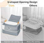 Comforter Storage Bag - 110L Large Capacity Blanket Storage Bags 2-Layer Ultra Space Saving Self Compression Organizer, Washable Compression Bags for Storage Comforter Blanket, 6-Pack, Grey