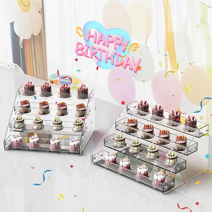 Acrylic Display Shelf,Risers Display Stands,Perfume Organizer,Cupcake Stand,Tiered Display Stand,Sticker Display,Card Stands For Display,Card Display Stand,Figure Display，Spice Rack(5 Tier)