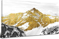 Large Golden Mountain Wall Art Abstract Black and Gold Mountain Wall Decor Nature Snowy Mountains Hill Landscape Canvas Paintings Pictures Modern Artwork Prints Living Room Office Decorations 24x48”