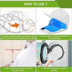 Eiito Hat Washer Cage, Hat Washer for Baseball Caps for Washing Machine or Dishwasher, Ball Cap Washers Frame for Flat and Curved Hats, Hats cage, Fit for Adult and Kid's, 1 Pack White