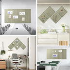 Large Cork Board for Office, 8 Pack Felt Wall Tiles with Slat Wall Paneling and Safe Removable Adhesive Tabs, Felt Bulletin Board Pin Board Cork Boards for Walls - Sage Green