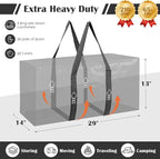 12 Pack Extra Large Heavy Duty Moving Bags with Reinforced Zipper & Wide Handles, Moisture-Resistant Storage Bins Packing Cubes for Clothes, College Dorm, Travel, and Home Organization, Black
