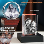 3D Crystal Photo, Personalized Gifts for Women, Wife, Her, Him, Men, Husband,Custom Photo Gifts,Personalized Mother's Day Birthday, Anniversary, Memorial Gift
