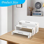 6 PCs Risers Display Stands 3 Tiers Desktop Acrylic Shelves Cake Dessert Holder Products Stand for Collectibles Shoes Jewels Pop Figure (White)