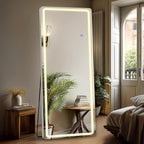 DUMOS LED Full Length Mirror, 20"x63" Full Body Floor Standing Mirror with 3 Color Lights & Wall Mounted for Bedroom, Dressing Room, Living Room, Bathroom