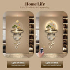 LED Light Decor Wall Art, 3D Art Wall Decor with Light, Decors Walls Sculptures Large 3D Art, Decors Walls Sculptures Lighting Modern, Plug-in Power Supply, Gold F, 23x53IN
