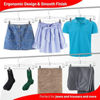 DEILSY™ Skirt Hanger Pants Hangers with Clips Hangers Shorts Hanger Clear Plastic Clothes Hangers with 2-Adjustable Clip Non-Slip Clothes Hangers Perfect for Pant, Pack of 12