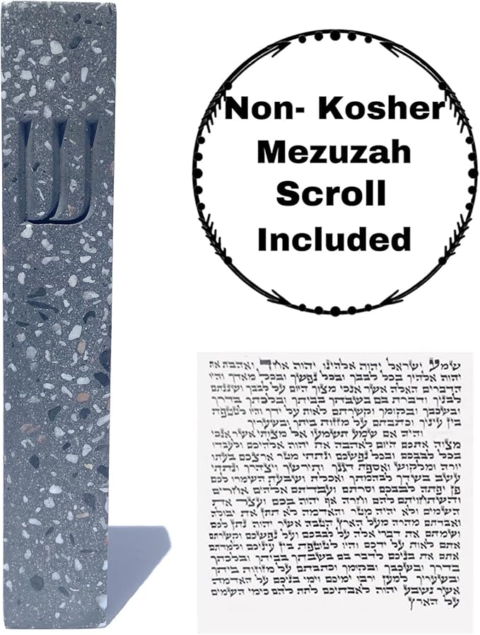 A&S Modern Stone Mezuzah Case Design, Mezuza Cover for Scroll Protection, Easy Peel and Stick Houswarming Gift and Home Blessing