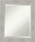 Amanti Art White Wall Mirror 24x20 Rustic White Wash Rectangle Bathroom Mirror for Wall Decor Living Room, Small Country Rustic Wood Frame, Hangs Horizonally and Vertically, Bathroom Decor, Beveled