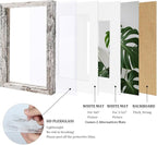 Egofine 5x7 Picture Frames Set of 4, Made of Solid Wood Covered by Plexiglass 3.5x5 and 4x6 with Mat or 5x7 without Mat, for Table Top Display and Wall Mounting Photo Frame Rustic White