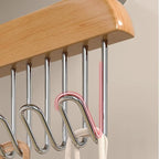 Belt Hanger 4Pcs Belt Hanger with 32 Hooks Bra Hangers for Closet,Space-Saving Wooden Closet Hanger Organizer for Ties, Scarves, Bras,Tank, Tops (2Wood Color 2White)