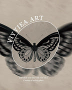 VIYYIEA Vintage Gold Framed Wall Art for Living Room, Black Butterfly Canvas Prints Home Decor, Halloween Gothic Painting Picture, Bedroom Wall Decor Gifts for Friends or Family -(10L x 8W)