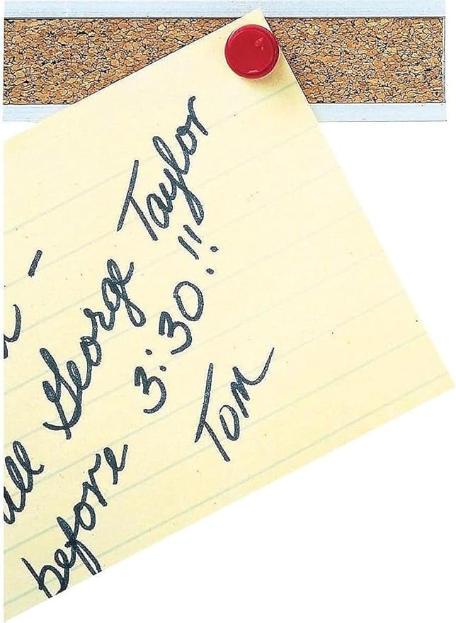 Quartet Bulletin Bar Pin Strip Cork Board 36" x 1", For Classroom, Office, Cubicle, Aluminum Frame (Z2005)