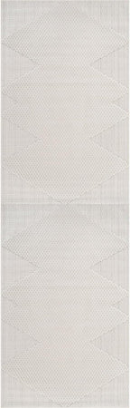 Modern Micro Loop Indoor Runner Rugs for Living Room Bedroom Kitchen Geometric Triangle White 2x7 Luxury Durable Low and High Pile Non-Shedding Stain Resistant Soft Area Carpet 2 x 7