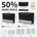 Vacuum Compression Bags for Travel with Pump 180° Open Vacuum Seal Bags for Carry-on Luggage Home Storage, IP67 Waterproof Space Saver Storage Bag (1 Large Pack + Pump Black)
