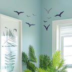 Wesiti 11 Pcs Wooden Seagull Wall Decor Nautical Theme Beach Coastal Art Small Seagull Sea Birds Wall Decor Ocean Adhesive Sculpture Vintage Ornaments for Home Bathroom(Blue)