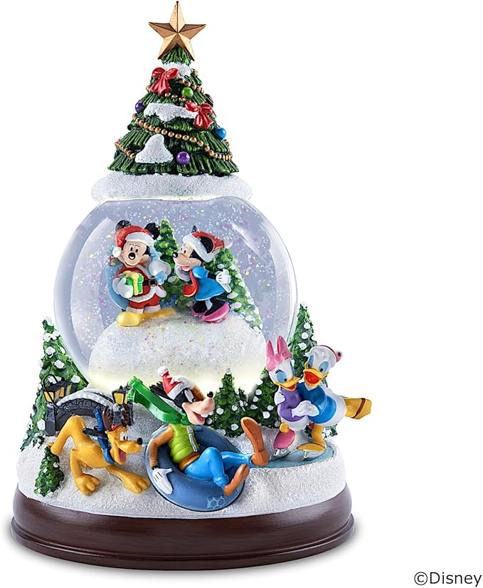 Disney Holiday Sculptural Snowglobe with Lights and Music