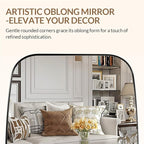 ANDY STAR 22x30 Chrome Bathroom Mirror, Oblong Silver Mirror with Stainless Steel Metal Frame, Oval Vanity Mirror for Over Sink, Modern Anti Rust Wall Mounted