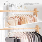 HOUSE DAY Premium Velvet Hangers 100 Pack, Non-Slip Clothes Hangers Ivory - Durable and Sturdy Felt Hanger, Velvet Hanger for Coat, Pants & Dress Slim Space Saving for Closet Organizer