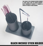 2 in 1 Incense Burner Holder for Sticks,Glass Incense Holder with Storage,Upside Down Incense Holder for Sticks with Glass Ash Catcher for Meditation Yoga Spa Room Home Decor[Full Black]