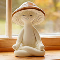 Meditation Mushroom Resin Statues – Cute Yoga Mushroom Figurines for Desk, Home, Office & Garden Decor – Zen Resin Sculptures for Living Room, Patio, Tabletop & Backyard (1 Pack, Mushroom)