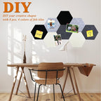 8Pcs Hexagon Felt Cork Board Tiles, Self Adhesive DIY Bulletin Board Pin Board for Office School Home Wall Decor Stickers Memos Photos Display (Gradual Grey)