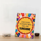 Inspirational Sunshine Wall Art Decor, Motivational Canvas Painting Pictures Artwork Posters Hippie Decor for Teens Room Bedroom, Natural Life Gifts for Women (8 X 10 Inches, Framed)
