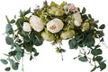 30 Inch Artificial Flower Swag, Wedding Artificial Peony with Green Leaves Swag, Handmade Flowers Backdrop Table Runner Centerpiece Garland for Arch Front Door Wall Home Hanging Wreath Decor(Green)