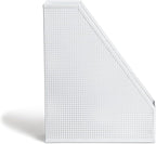 U Brands Modern Perforated Magazine Holder, Office Supplies, Metal, White, 12.2” x 3.74” x 9.65” 1 Count