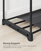 SONGMICS Portable Closet, Freestanding Closet Organizer, Clothes Rack with Shelves, Hanging Rods, Storage Organizer, for Cloakroom, Bedroom, 54.3 x 16.9 x 71.7 Inches, Black URYG025B02