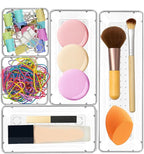 6 Pack Clear Drawer Organizer Set,Versatile Bathroom and Vanity Organizer Trays,Acrylic Drawer Storage Trays,Storage Bins for Makeup Jewelries,Cosmetics,Gadgets,Kitchen Utensils and Office