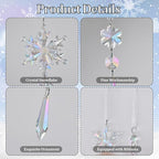 Crystal Snowflake Christmas Tree Decorations - 21pcs Christmas Tree Ornaments Sparkling Dazzling Festival Party Decoration Crystal Snowflake Design Hanging Ornament Holiday Season Home Decor