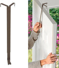 Haute Decor Adapt Adjustable Wreath Hanger, Top & Length Adjustable - Matte Brown - Strong Metal Wreath Holder Hook for Various Door Sizes