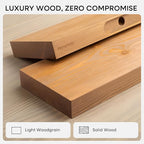 Homeforia 42 inch Golden Oak Floating Shelf, High End Solid Real Wood 42inch Small Floating Shelves for Wall Mounted, Oak Wooden 42in Floating Shelves, Heavy Duty Bracket, 42 X 6.5 X 1.75 in, Set of 3